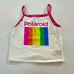 Polaroid logo women's spaghetti string tank top size 13/14 (small) pre owned